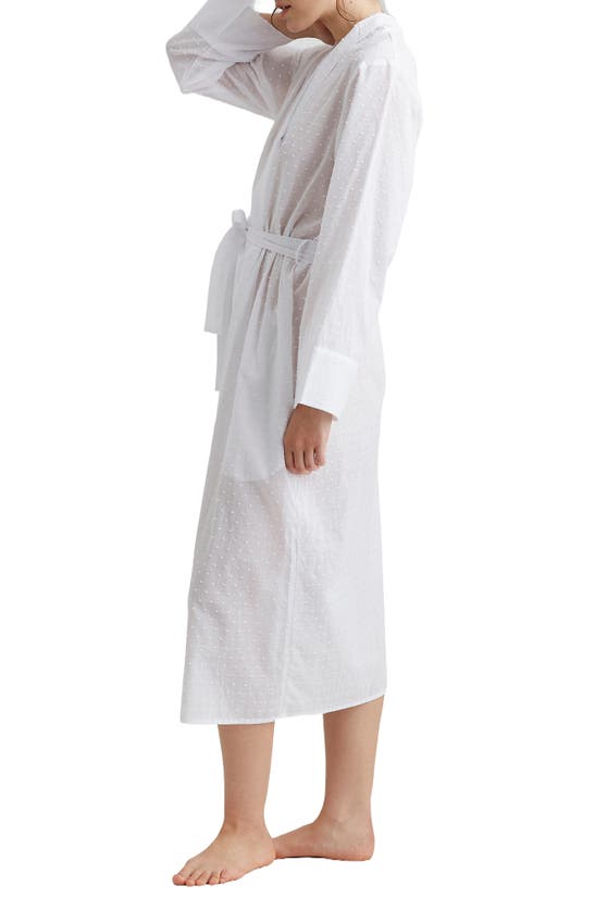 Shop Papinelle Swiss Dot Cotton Robe In White