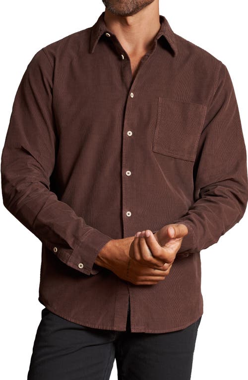 Rowan Nobel Fine Wale Corduroy Button-Up Shirt in Mountain Ridge 