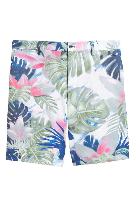 Shop J. Lindeberg Vent Palm Print Performance Golf Shorts In Calypso Oil Green