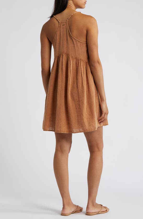 Shop Rip Curl Classic Surf Cotton Cover-up Dress In Brown