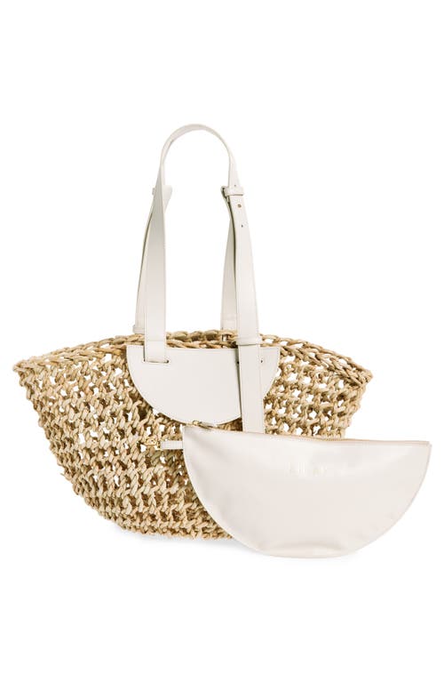 Shop Eilaf Large Dom Woven Palm Straw Tote In Off White