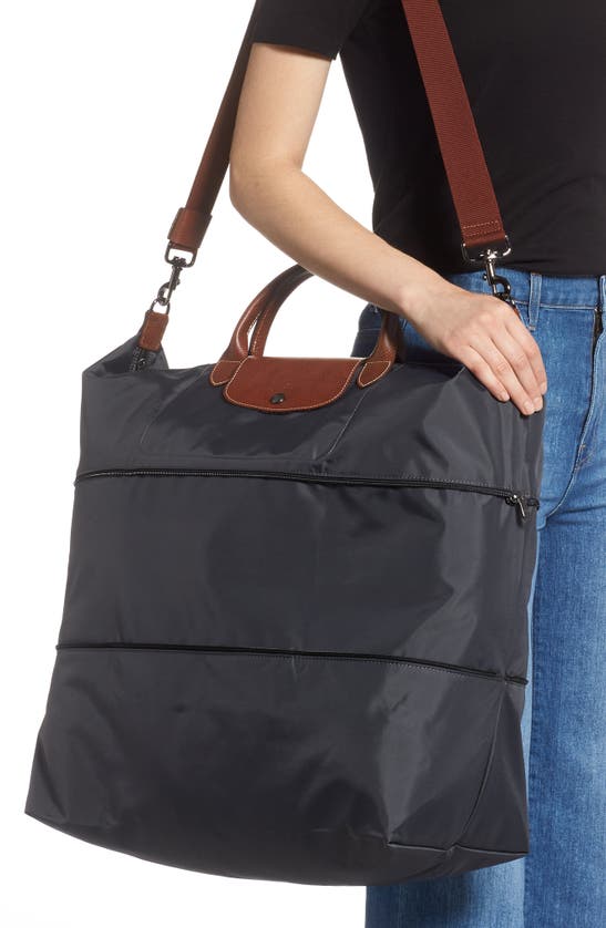 Shop Longchamp The Pliage Expandable Duffle Bag In Graphite