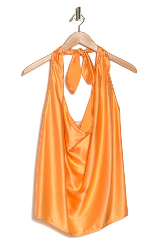 Shop Ramy Brook Convertible Stretch Silk Charmeuse Top In Peach
