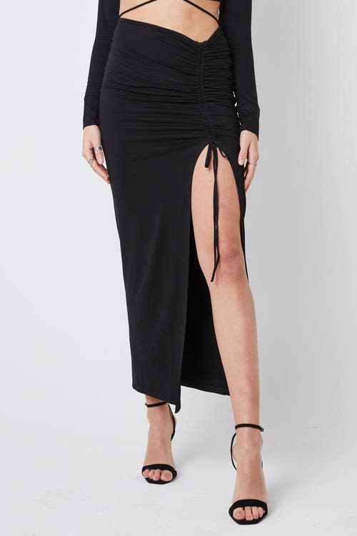 Shop Creea The Label Side Slit Maxi Skirt In Black