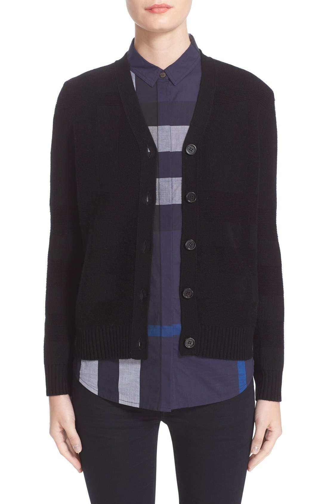 Burberry Bann Plaid Knit Wool & Cashmere Cardigan | Nordstrom