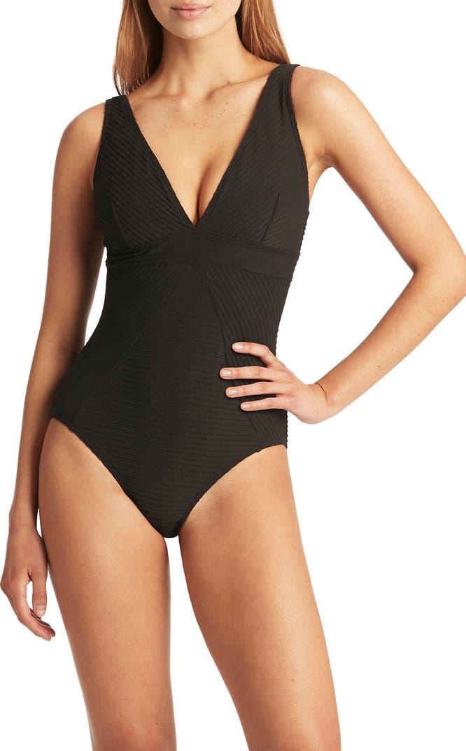 Panel Line Multifit One-Piece Swimsuit