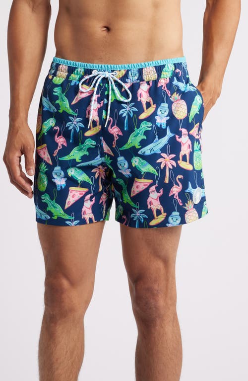 Shop Chubbies The Holidoozies 5.5-inch Swim Trunks In Navy