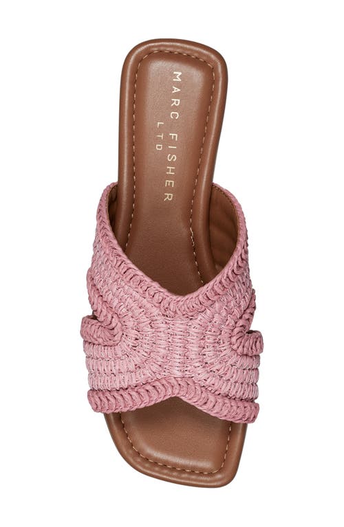 Marc Fisher Ltd Woven Raffia Flat Slide Sandals In Medium Pink 660
