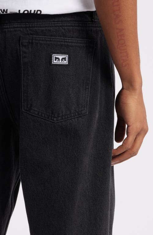 Shop Obey Hardwork Jeans In Faded Black