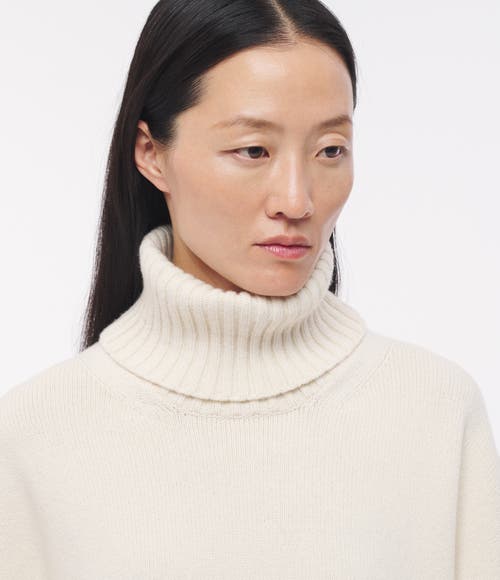 Shop Another Tomorrow Oversized Luxe Turtleneck In Ivory