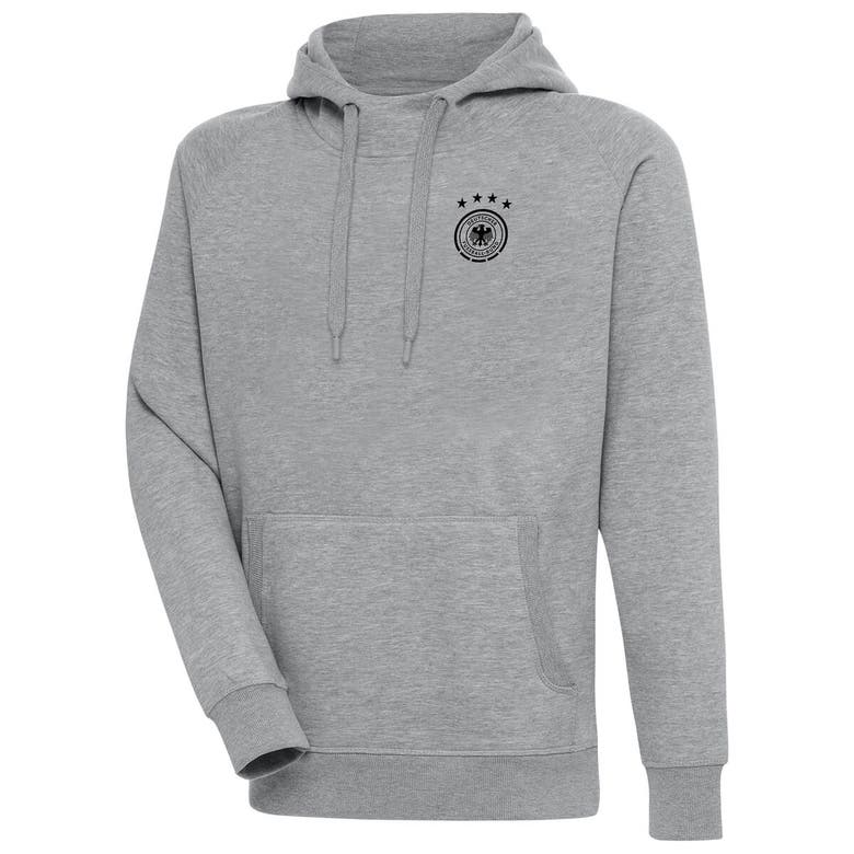 Shop Antigua Heather Gray Germany National Team Takeover Pullover Hoodie