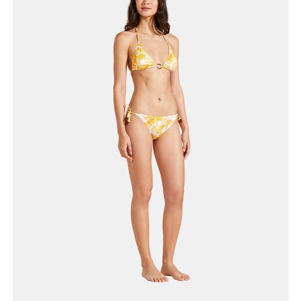 Vilebrequin Tahiti Flowers Mini Brief Bikini Bottom In Maïs