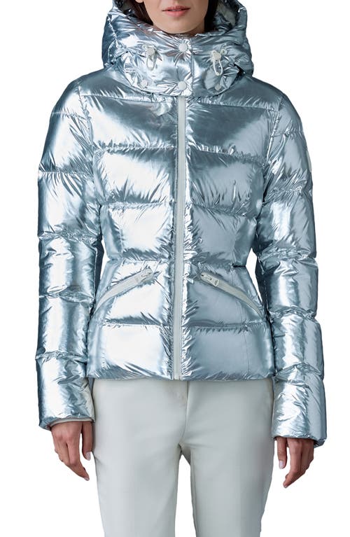 Mackage Madalyn Metallic Down Puffer Jacket With Hood In Silver