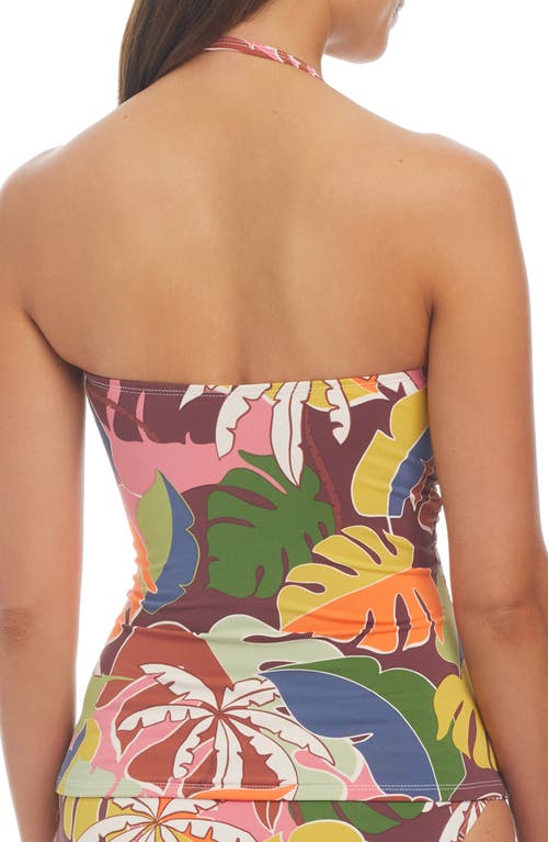 Shop Rod Beattie Draped Bandini Tankini Top In Multi