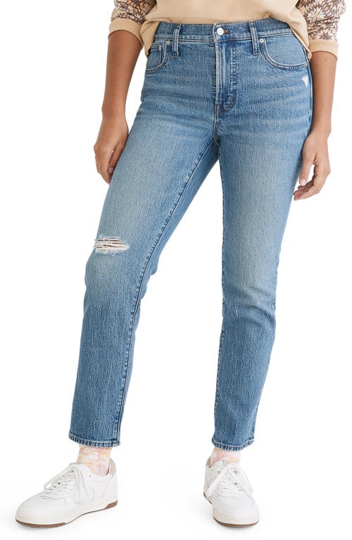 The Perfect Mid Rise Ripped Tapered Jeans in Ainsdale Wash