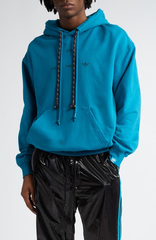 x Song for the Mute Cotton French Terry Hoodie in Active Teal