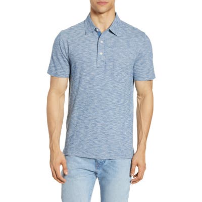 Faherty Stripe Polo, Blue