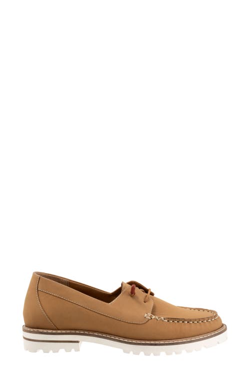 Shop Trotters Farah Boat Shoe In Tan Nubuck