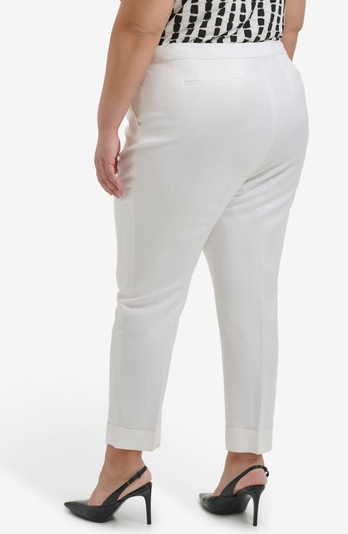 Calvin Klein Plus Size Mid-rise Cuffed Ankle Pants In White