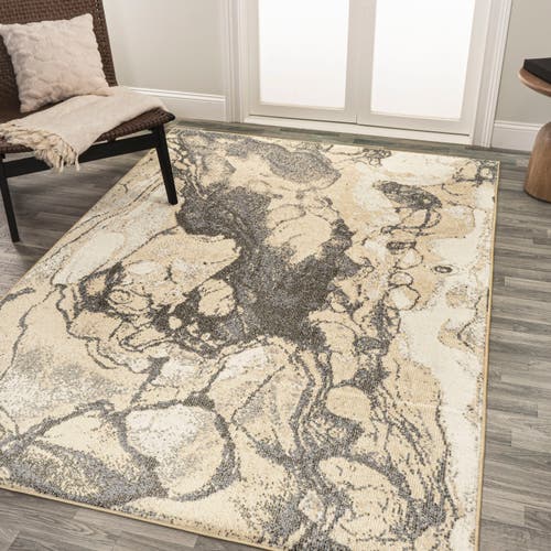 Jonathan Y Marmo Abstract Marbled Modern Area Rug In Gold/gray