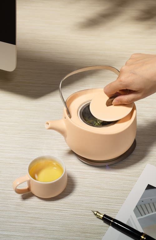 Ohom Leiph Self-heating Teapot Set In Rosy Apricot