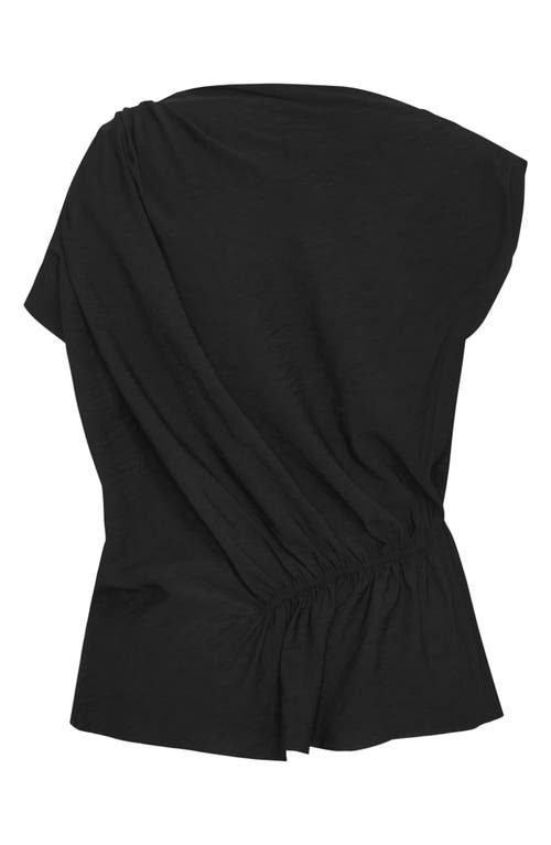 Shop City Chic Ariel Asymmetric Woven Shirt In Black