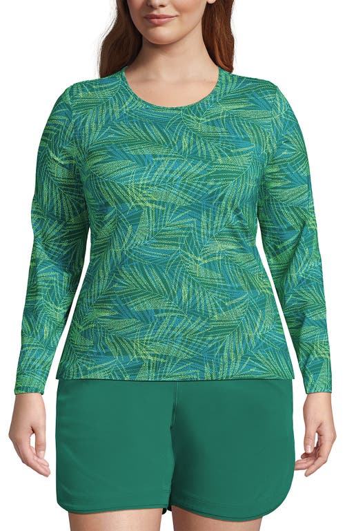 LANDS' END LANDS' END PLUS SIZE CREW NECK LONG SLEEVE RASH GUARD UPF 50 SUN PROTECTION SWIM TEE 