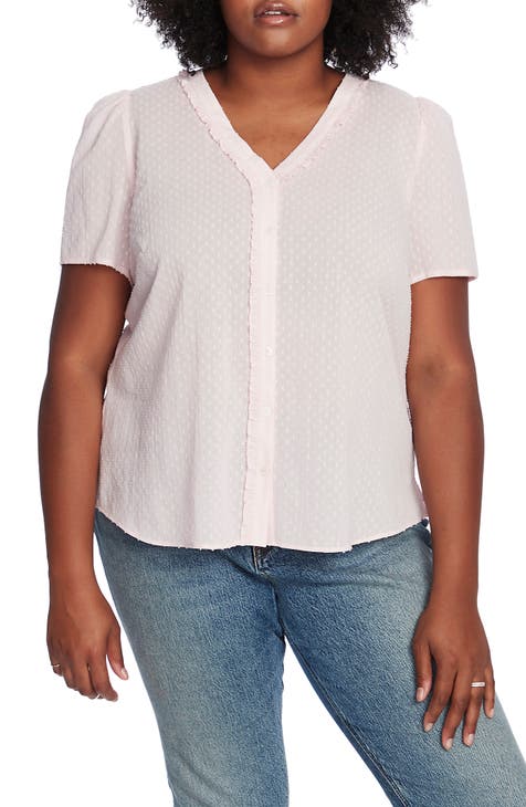 Clip Dot Cotton Shirt (Plus Size)