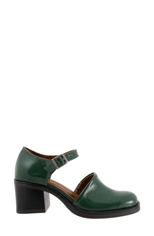 Bueno Rita Block Heel Pump In Hunter Green Patent