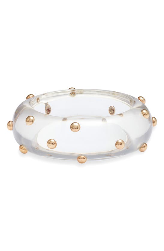 Shop Open Edit Dotted Lucite® Bangle Bracelet In Clear- Gold