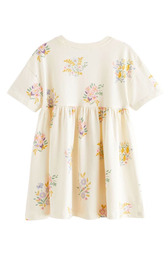 Shop Next Kids' Floral Cotton Dress In Natural