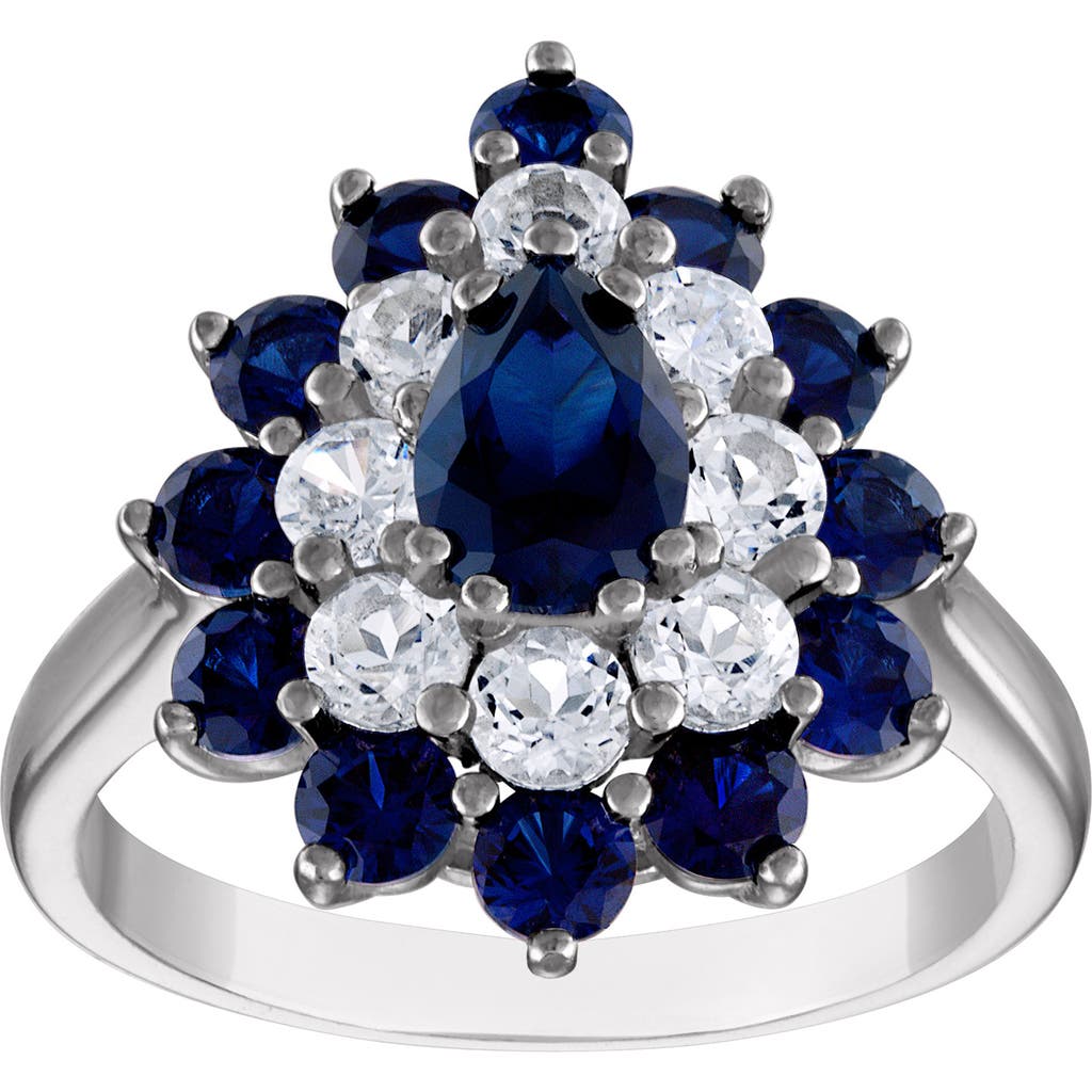 Shop Fzn Lab Created Sapphire Double Halo Ring