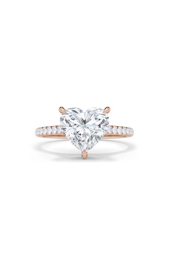Hautecarat 18k White Gold Heart Shaped Lab Created Diamond Engagement Ring In 18k Rose Gold