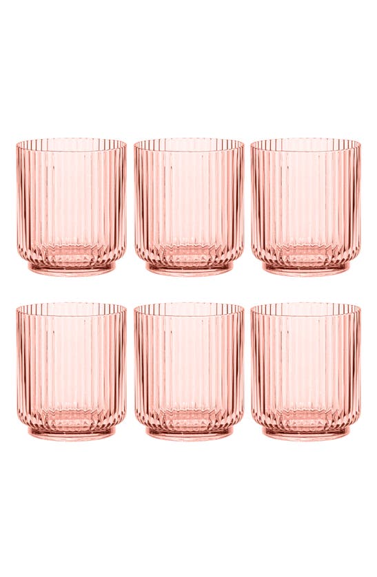 Tarhong Mesa Set Of 6 15-ounce Drinking Glasses In Pink