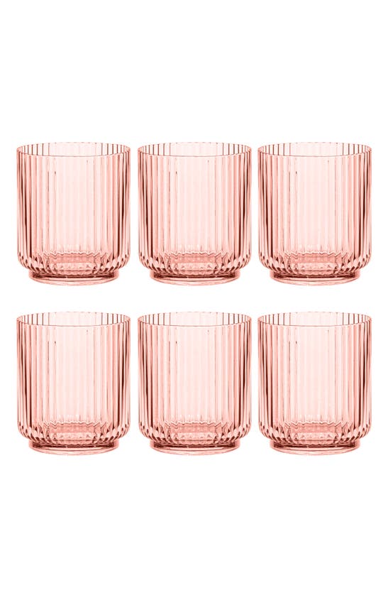 Tarhong Mesa Set Of 6 15-ounce Drinking Glasses In Pink