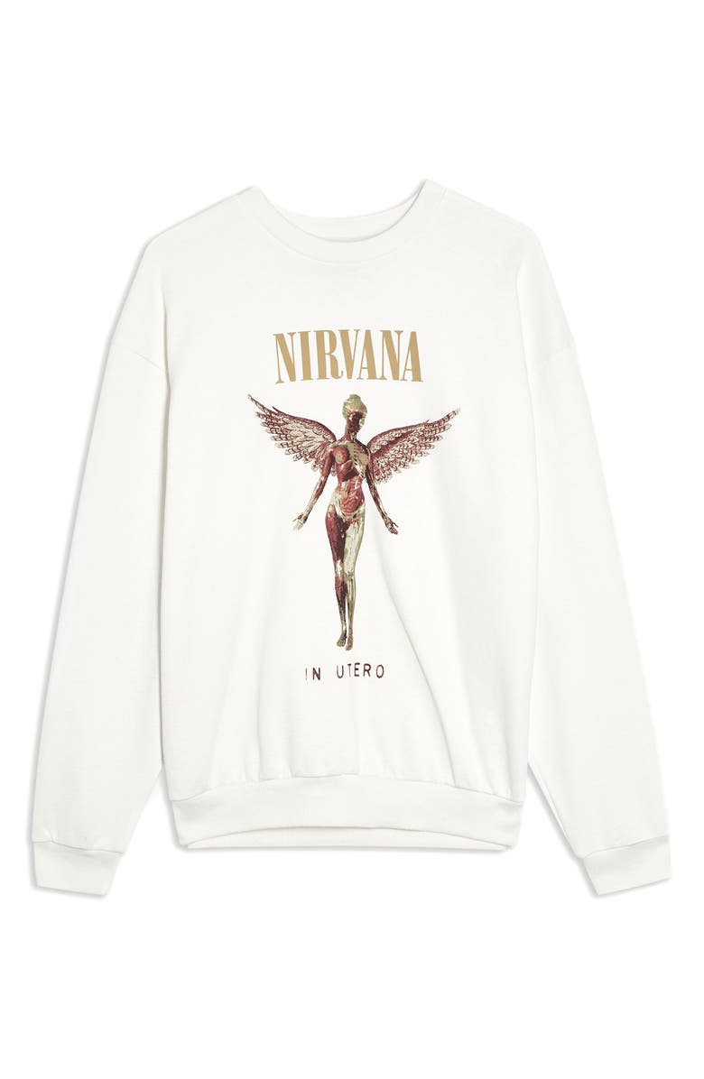 Topshop Nirvana Sweatshirt, Alternate, color, 