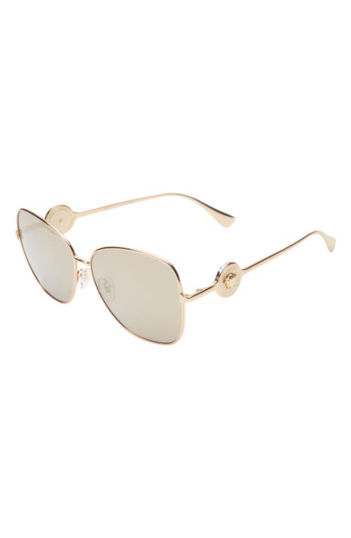 Shop Versace 60mm Round Sunglasses In Gold