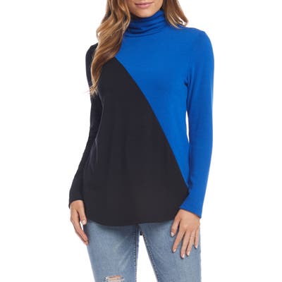 Karen Kane Colorblock Turtleneck Top, Blue
