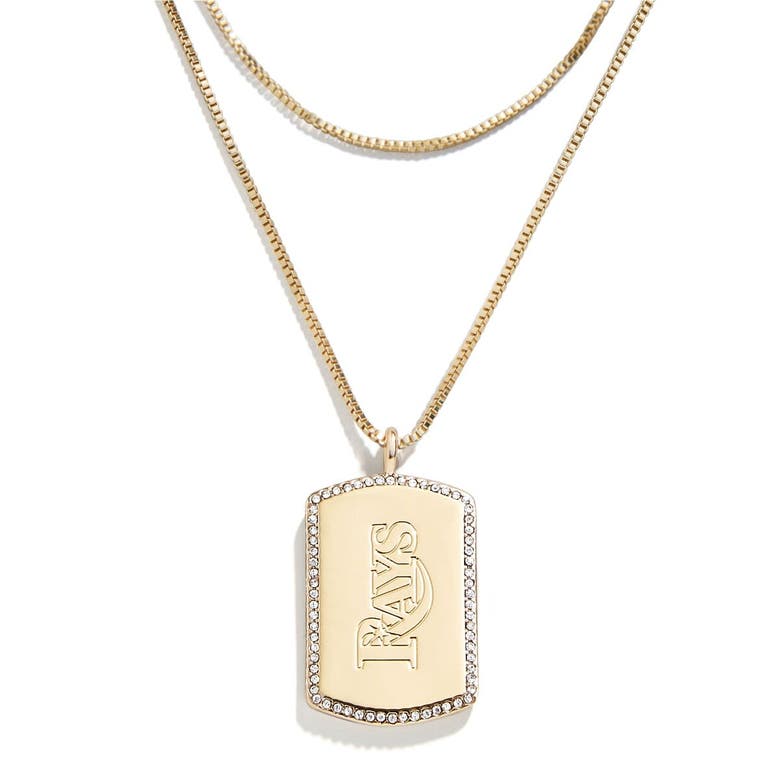 Shop Wear By Erin Andrews X Baublebar Tampa Bay Rays Dog Tag Necklace In Gold