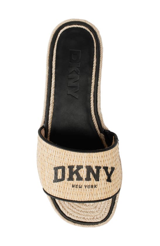 Shop Dkny Fiona Logo Platform Sandal In Beige/ Black