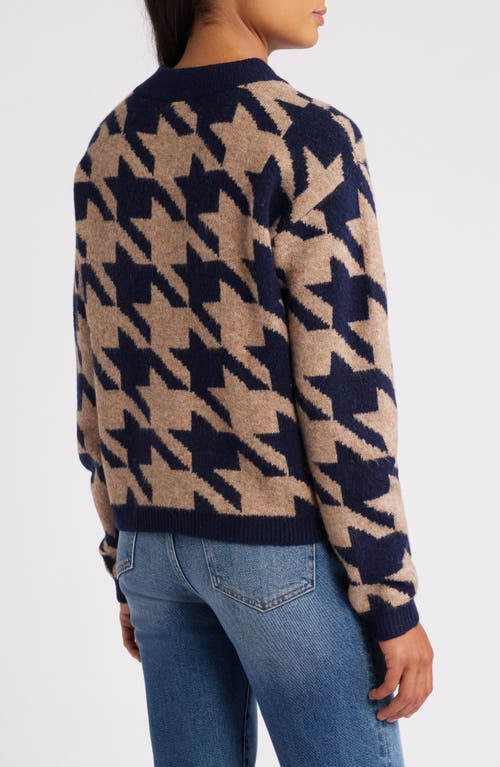 Shop Hatley Carmi Houndstooth Mock Neck Sweater In Blue