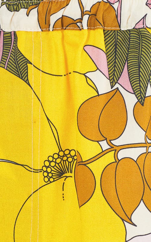 LA DOUBLEJ LA DOUBLEJ PULL-UP SHORTS PINEAPPLE SUNFLOWER WHITE