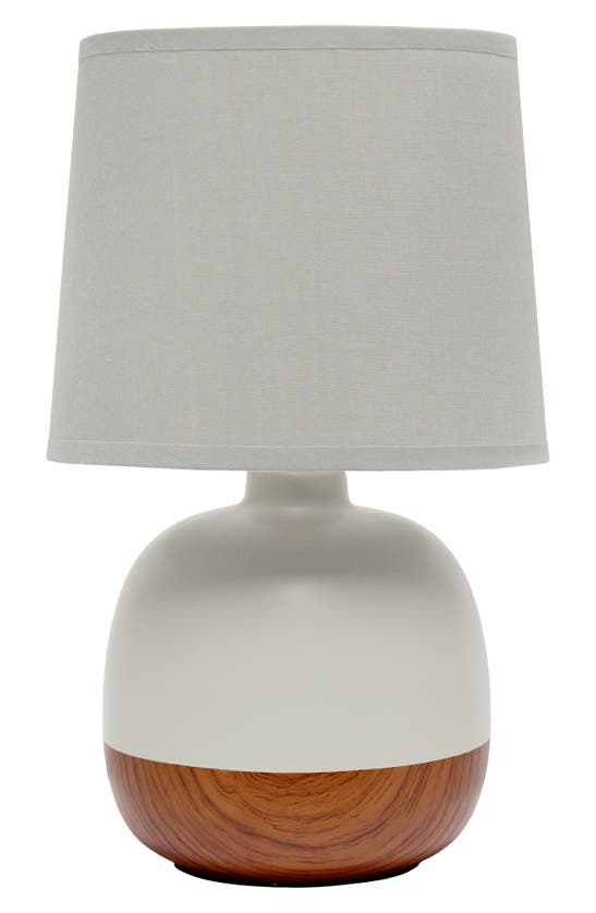 Lalia Home Midcent Table Lamp In Dark Wood/ Light Gray