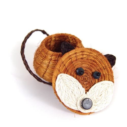 Shop Mbare Animal Lidded Basket In Fox