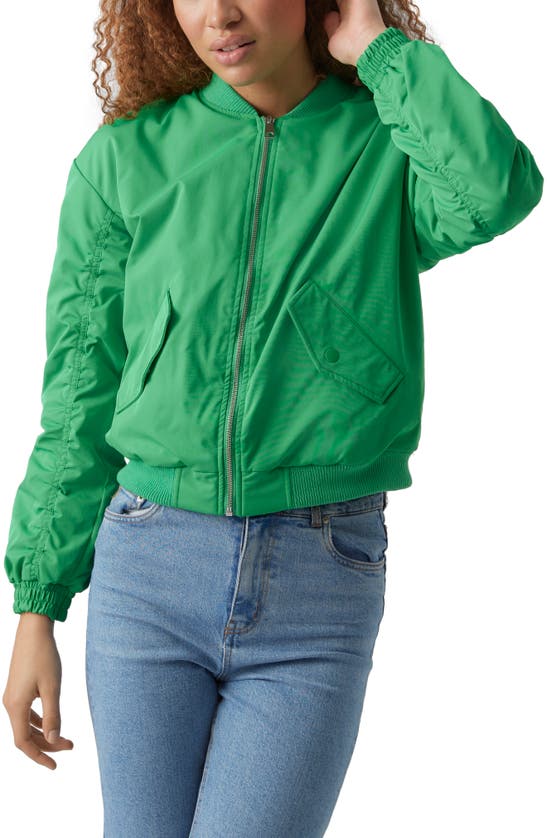 Moda Alexa Bomber Jacket In Bright Green