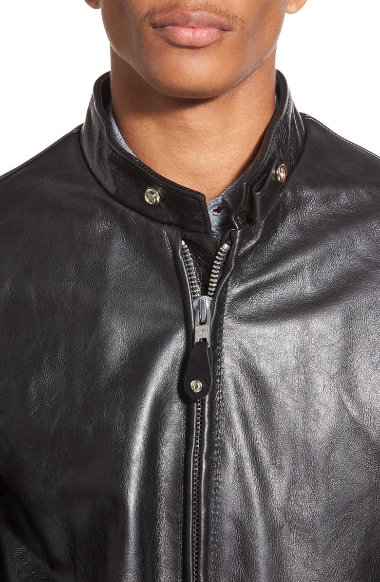Schott NYC Café Racer Waxy Cowhide Leather Jacket | Nordstrom