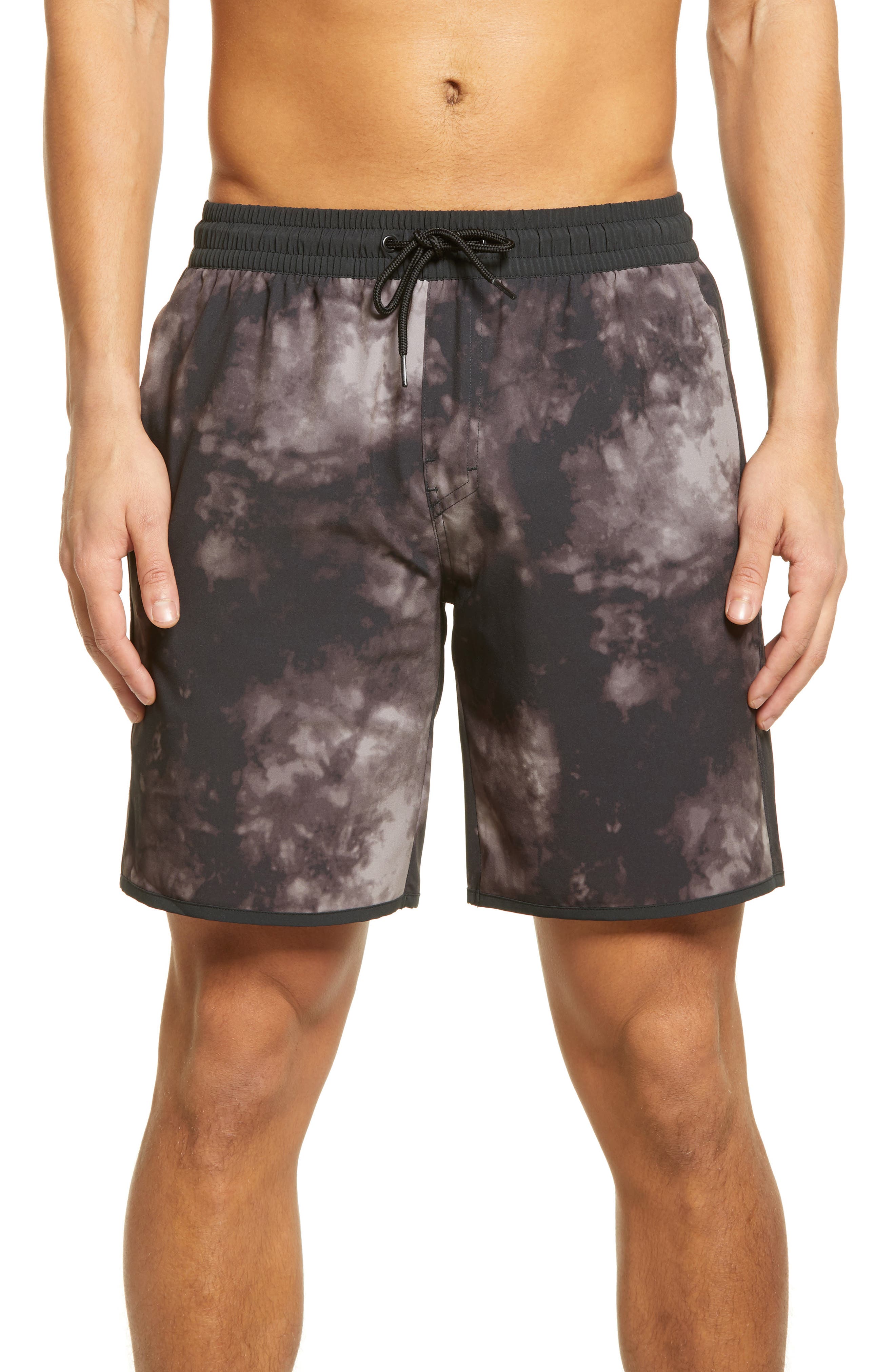 Zella Bluffs Board Shorts In Black Tie 