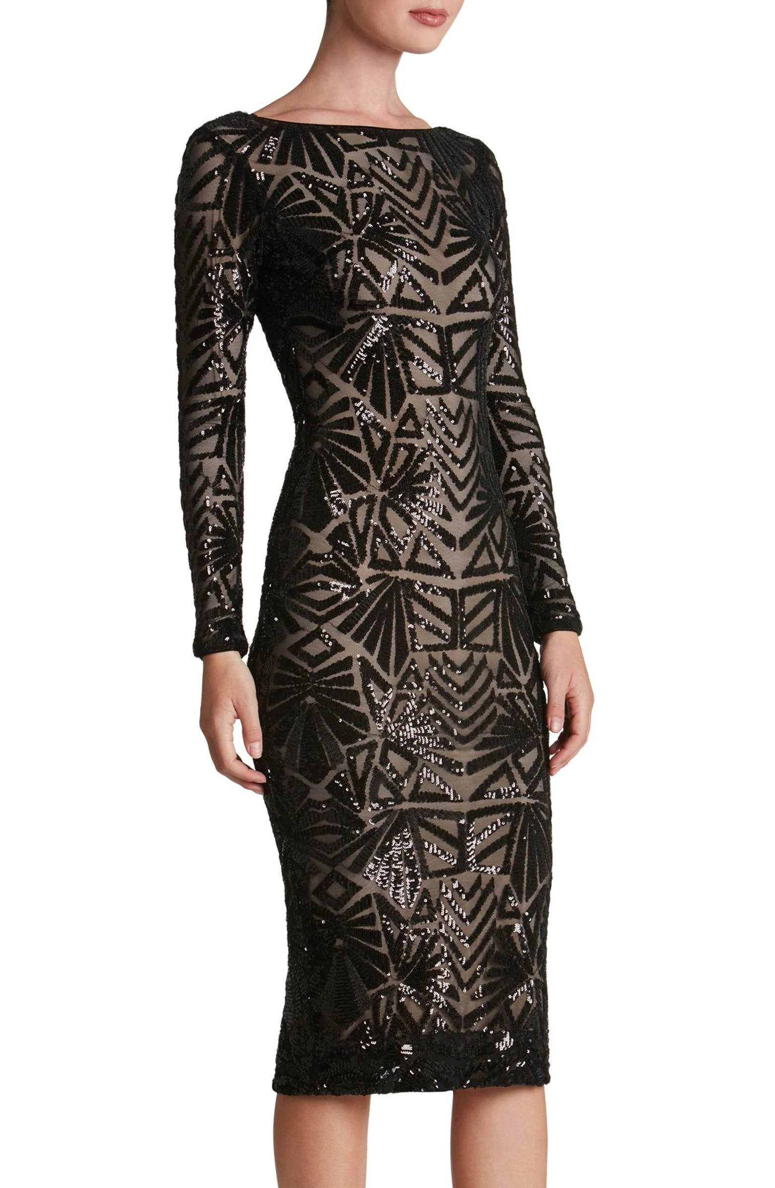 Dress the Population Emery Long Sleeve Sequin Cocktail Dress | Nordstrom emery long sleeve sequin cocktail dress