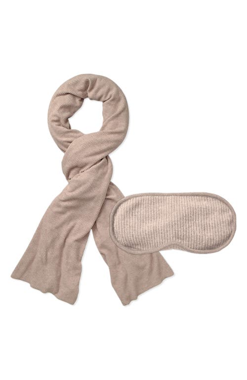 Travel Blanket and Eye Mask in Heather Nude