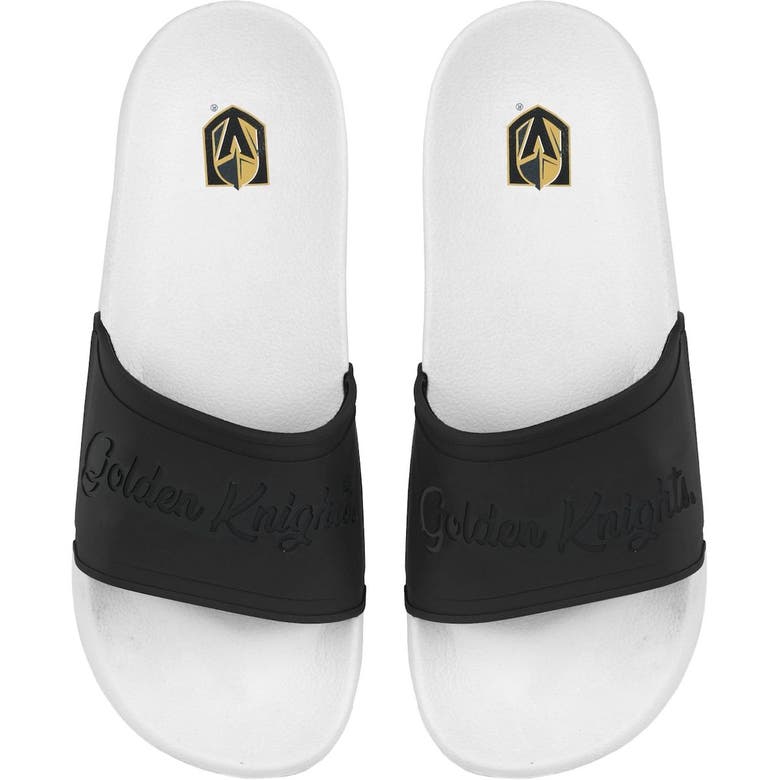 Foco Vegas Golden Knights Script Wordmark Slide Sandals In White